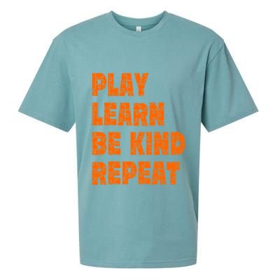 Play Learn Be Kind Repeat Autism Awareness Unity Day Orange Gift Sueded Cloud Jersey T-Shirt