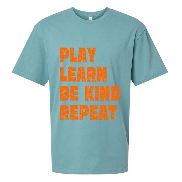 Play Learn Be Kind Repeat Autism Awareness Unity Day Orange Gift Sueded Cloud Jersey T-Shirt