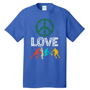 Peace Love Basketball Outfit Shamrock Lucky And Cool Gift Tall T-Shirt