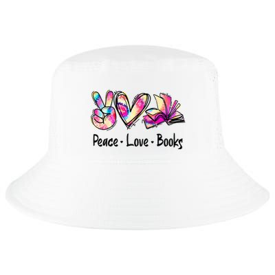 Peace Love Books Librarian Teacher Life Book Library Tie Dye Cool Comfort Performance Bucket Hat