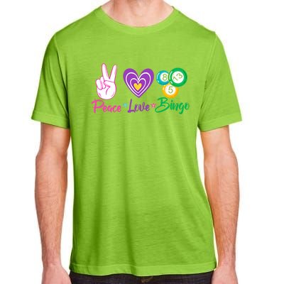 Peace Love Bingo Funny Lucky Bingo Gift Adult ChromaSoft Performance T-Shirt