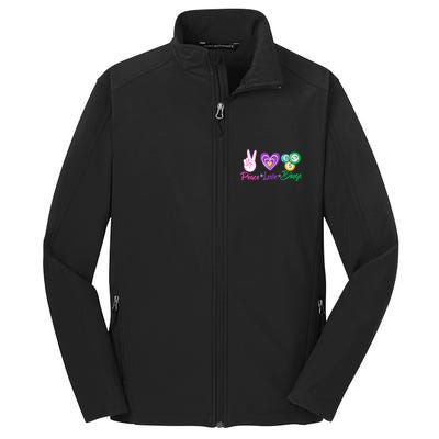 Peace Love Bingo Funny Lucky Bingo Gift Core Soft Shell Jacket