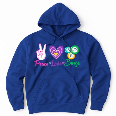 Peace Love Bingo Funny Lucky Bingo Gift Hoodie