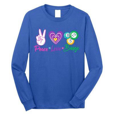 Peace Love Bingo Funny Lucky Bingo Gift Long Sleeve Shirt