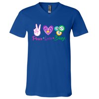 Peace Love Bingo Funny Lucky Bingo Gift V-Neck T-Shirt