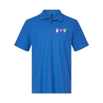 Peace Love Bingo Funny Lucky Bingo Gift Softstyle Adult Sport Polo