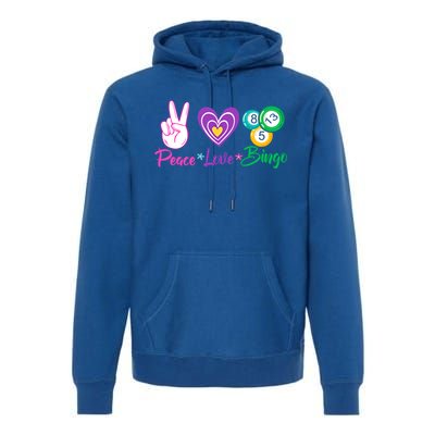 Peace Love Bingo Funny Lucky Bingo Gift Premium Hoodie