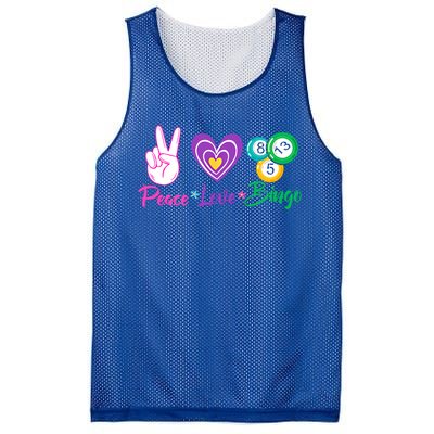 Peace Love Bingo Funny Lucky Bingo Gift Mesh Reversible Basketball Jersey Tank