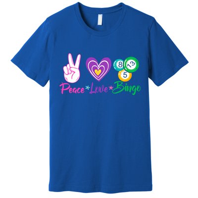 Peace Love Bingo Funny Lucky Bingo Gift Premium T-Shirt