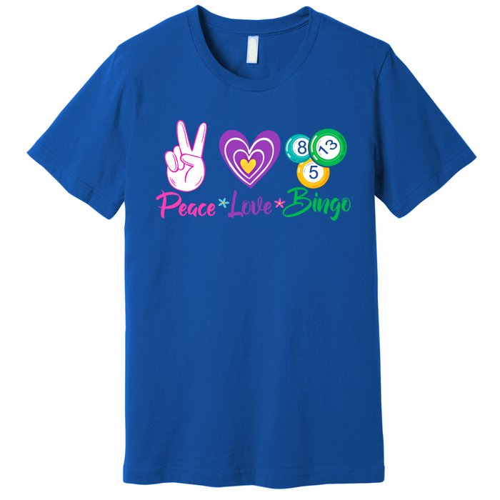 Peace Love Bingo Funny Lucky Bingo Gift Premium T-Shirt