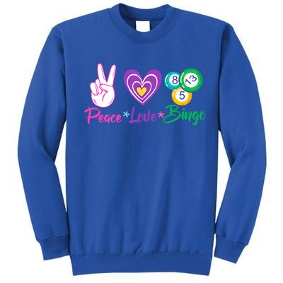 Peace Love Bingo Funny Lucky Bingo Gift Tall Sweatshirt