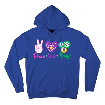 Peace Love Bingo Funny Lucky Bingo Gift Tall Hoodie