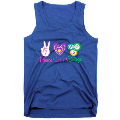 Peace Love Bingo Funny Lucky Bingo Gift Tank Top