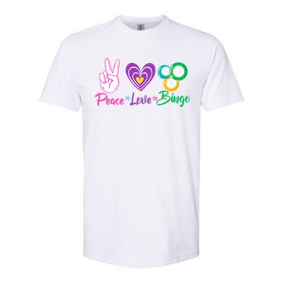 Peace Love Bingo Funny Lucky Bingo Gift Softstyle CVC T-Shirt