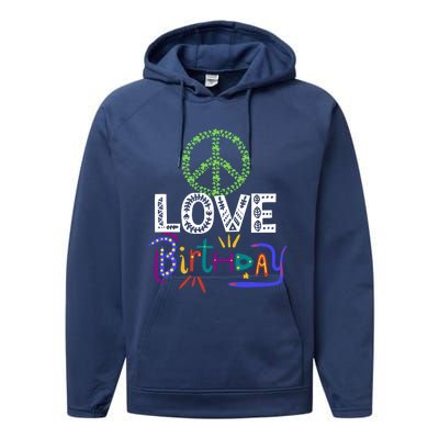 Peace Love Birthday Outfit Shamrock Lucky And Cute Gift Performance Fleece Hoodie