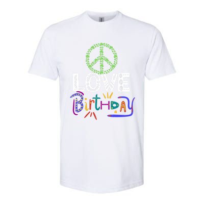 Peace Love Birthday Outfit Shamrock Lucky And Cute Gift Softstyle® CVC T-Shirt