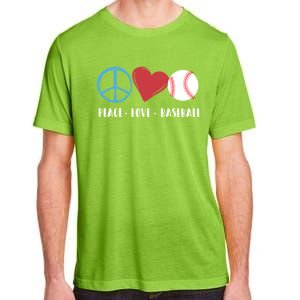 Peace Love Baseball Funny Baseball Lover Player Coach Fans Gift Adult ChromaSoft Performance T-Shirt