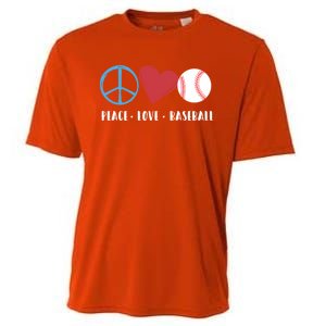 Peace Love Baseball Funny Baseball Lover Player Coach Fans Gift Cooling Performance Crew T-Shirt