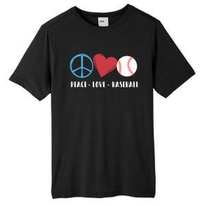 Peace Love Baseball Funny Baseball Lover Player Coach Fans Gift Tall Fusion ChromaSoft Performance T-Shirt