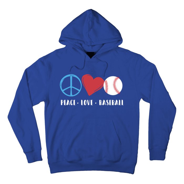 Peace Love Baseball Funny Baseball Lover Player Coach Fans Gift Hoodie