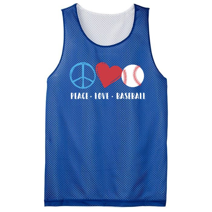 Peace Love Baseball Funny Baseball Lover Player Coach Fans Gift Mesh Reversible Basketball Jersey Tank