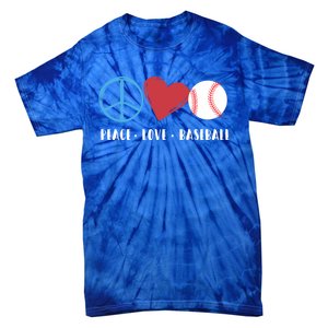 Peace Love Baseball Funny Baseball Lover Player Coach Fans Gift Tie-Dye T-Shirt