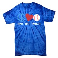 Peace Love Baseball Funny Baseball Lover Player Coach Fans Gift Tie-Dye T-Shirt