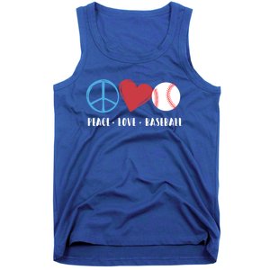 Peace Love Baseball Funny Baseball Lover Player Coach Fans Gift Tank Top