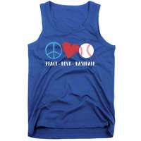 Peace Love Baseball Funny Baseball Lover Player Coach Fans Gift Tank Top