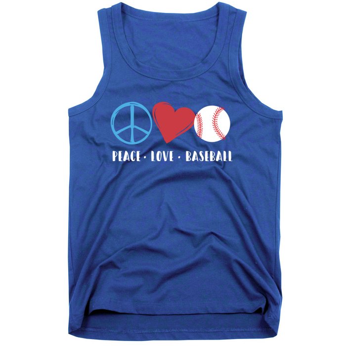 Peace Love Baseball Funny Baseball Lover Player Coach Fans Gift Tank Top