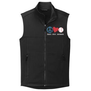 Peace Love Baseball Funny Baseball Lover Player Coach Fans Gift Collective Smooth Fleece Vest