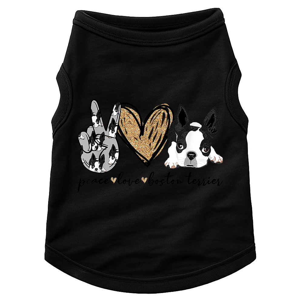 Peace Love Boston Terrier Funny Boston Terrier Lover Dog Mom Doggie Tank
