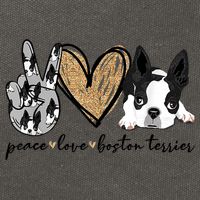 Peace Love Boston Terrier Funny Boston Terrier Lover Dog Mom Cotton Canvas Backpack