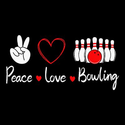 Peace Love Bowling Cute Bowling Lover T-Shirt