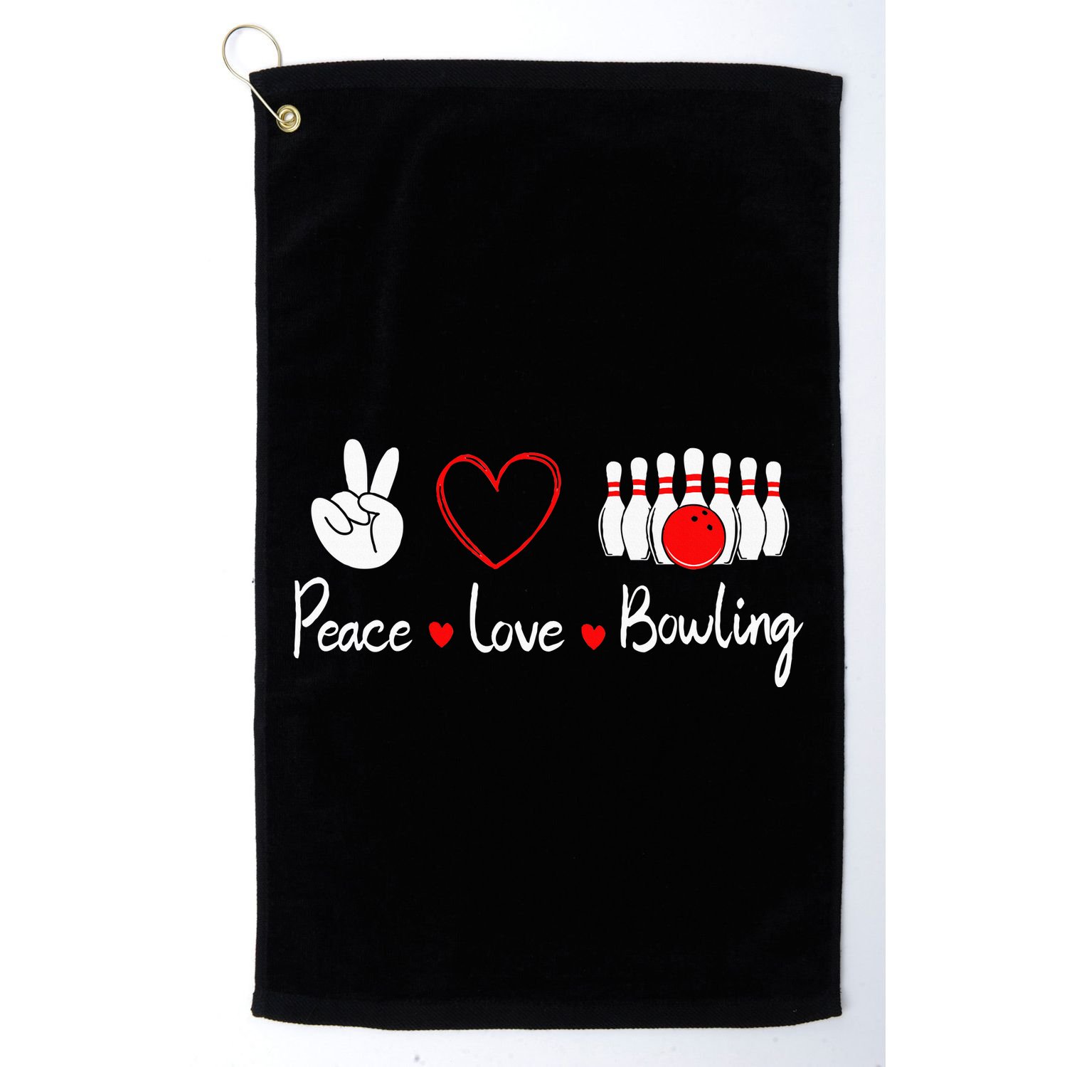 Peace Love Bowling Cute Bowling Lover Golf Towel