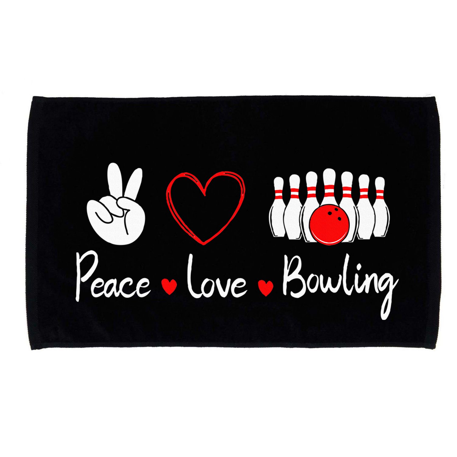 Peace Love Bowling Cute Bowling Lover Microfiber Hand Towel