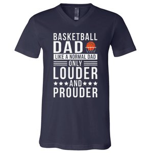 Proud Loud Basketball Dad Of A Basketball Player Dad V-Neck T-Shirt