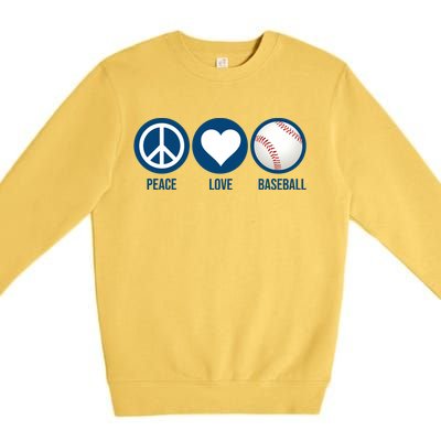 Peace Love Baseball Premium Crewneck Sweatshirt