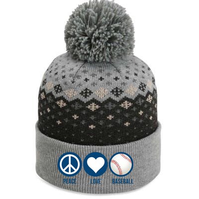 Peace Love Baseball The Baniff Cuffed Pom Beanie