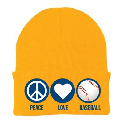 Peace Love Baseball Knit Cap Winter Beanie