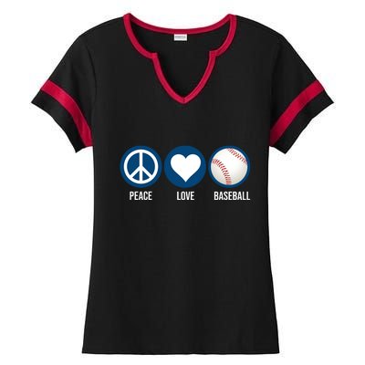 Peace Love Baseball Ladies Halftime Notch Neck Tee