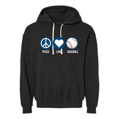 Peace Love Baseball Garment-Dyed Fleece Hoodie