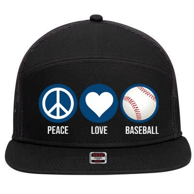 Peace Love Baseball 7 Panel Mesh Trucker Snapback Hat