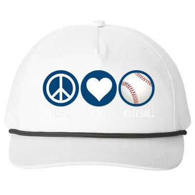 Peace Love Baseball Snapback Five-Panel Rope Hat