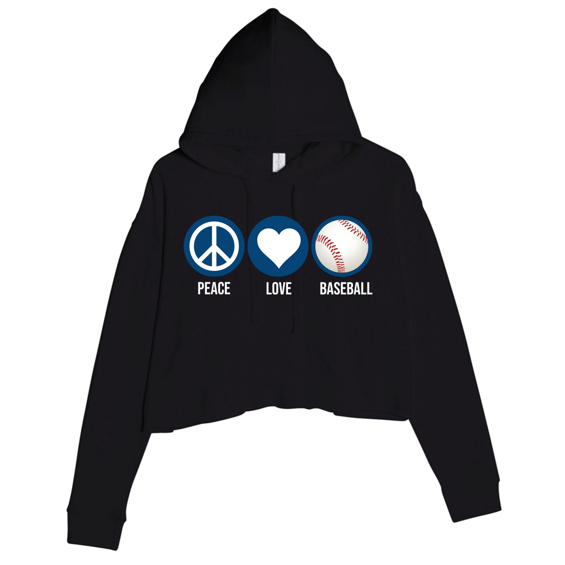 Peace Love Baseball Crop Fleece Hoodie
