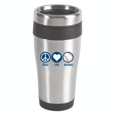 Peace Love Baseball 16oz Travel Tumbler