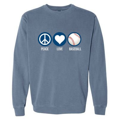 Peace Love Baseball Garment-Dyed Sweatshirt