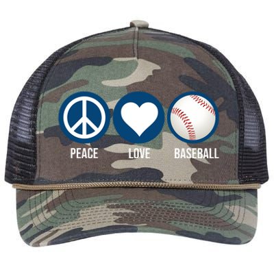 Peace Love Baseball Retro Rope Trucker Hat Cap