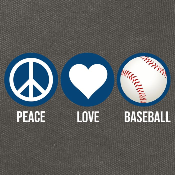 Peace Love Baseball Cotton Canvas Backpack