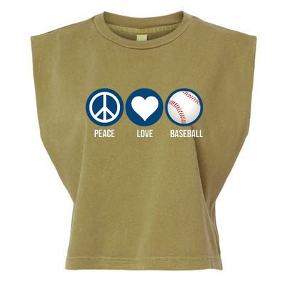 Peace Love Baseball Garment-Dyed Women's Muscle Tee